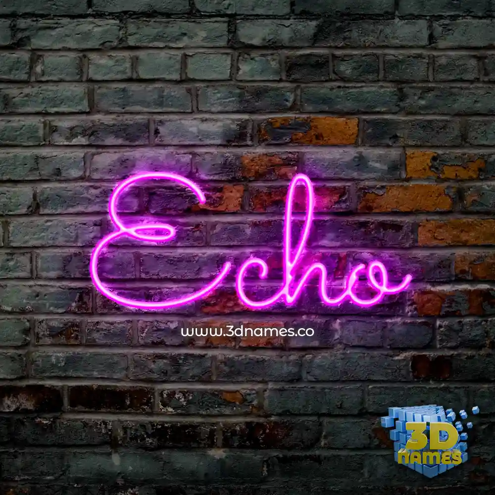 echo in Pink Neon style - 3D name wallpaper