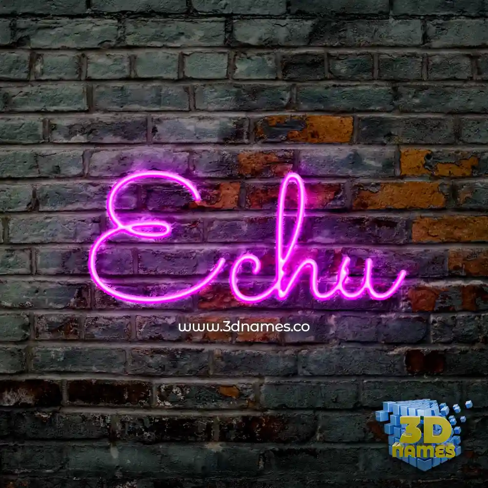 echu in Pink Neon style - 3D name wallpaper