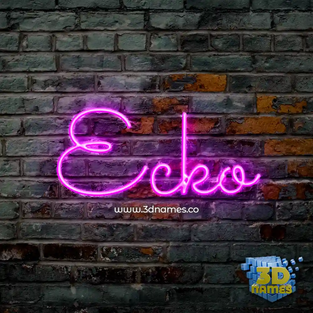 ecko in Pink Neon style - 3D name wallpaper