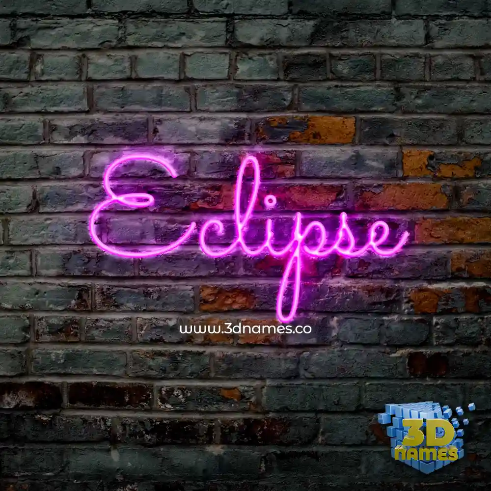 eclipse in Pink Neon style - 3D name wallpaper