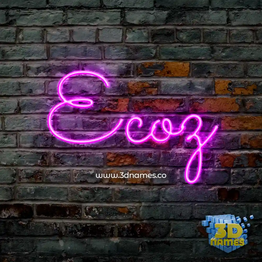 ecoz in Pink Neon style - 3D name wallpaper