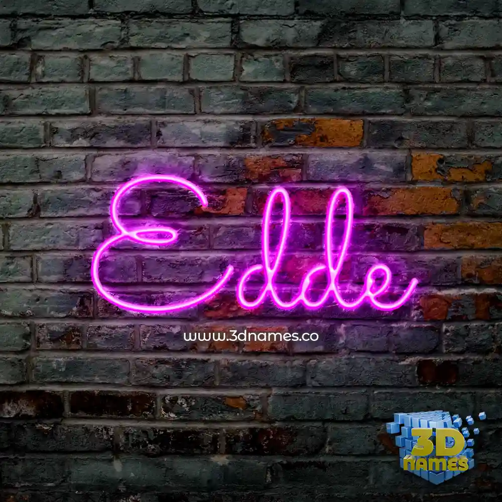 edde in Pink Neon style - 3D name wallpaper