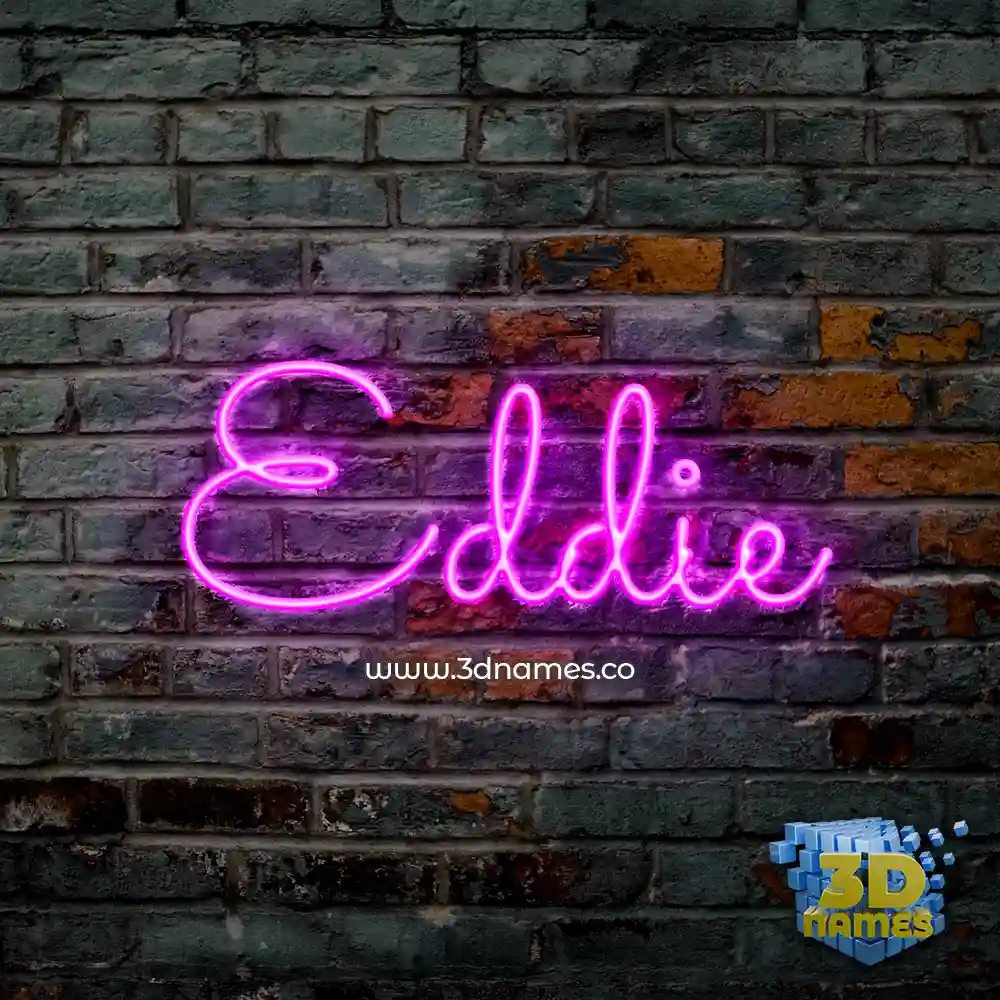 eddie in Pink Neon style - 3D name wallpaper