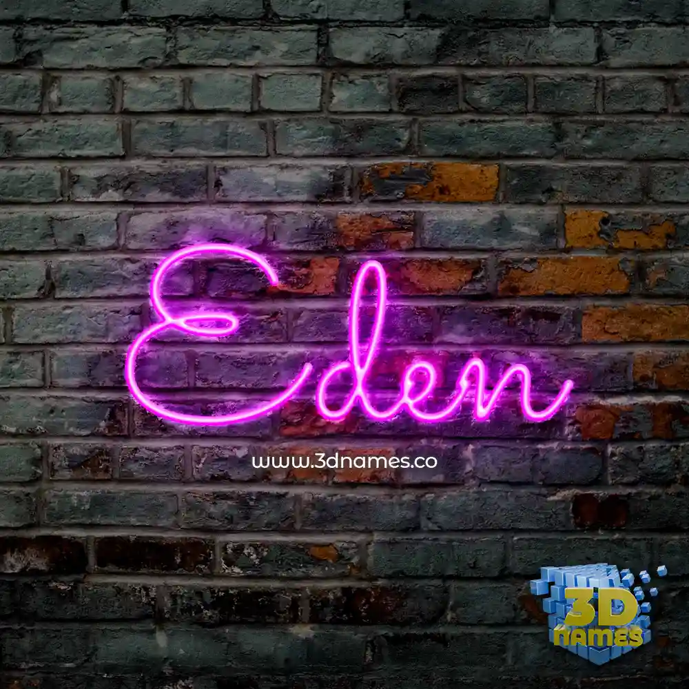 eden in Pink Neon style - 3D name wallpaper