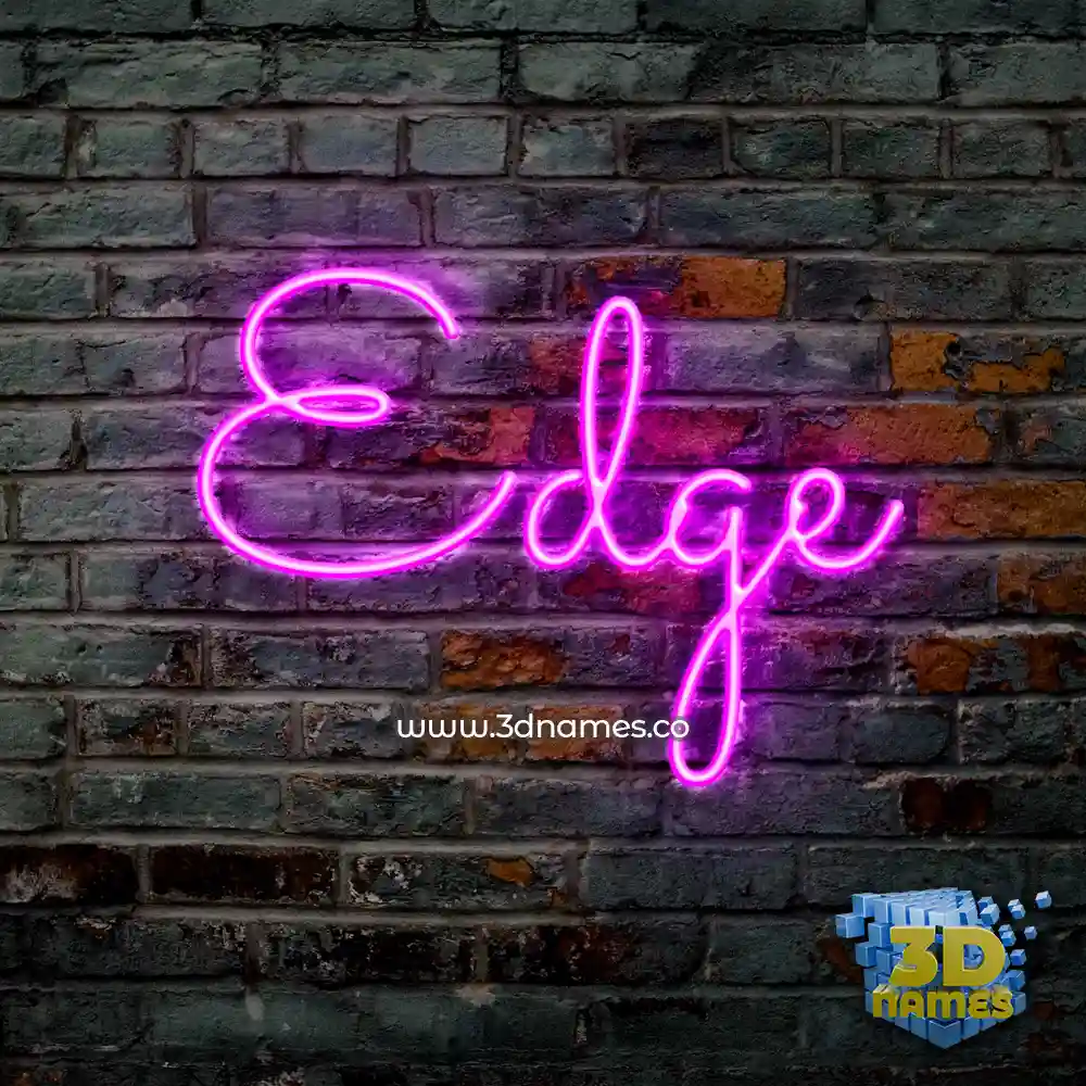 edge in Pink Neon style - 3D name wallpaper