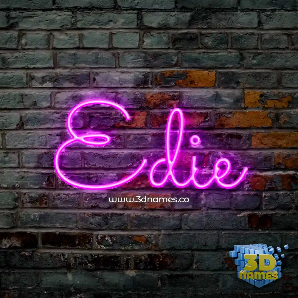 edie in Pink Neon style - 3D name wallpaper