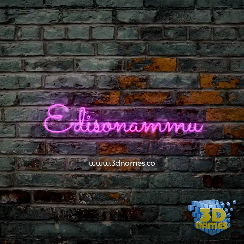 edisonammu in Pink Neon style - 3D name wallpaper