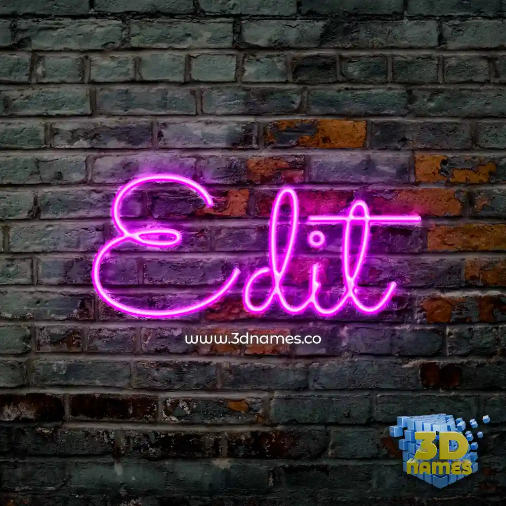 edit in Pink Neon style - 3D name wallpaper