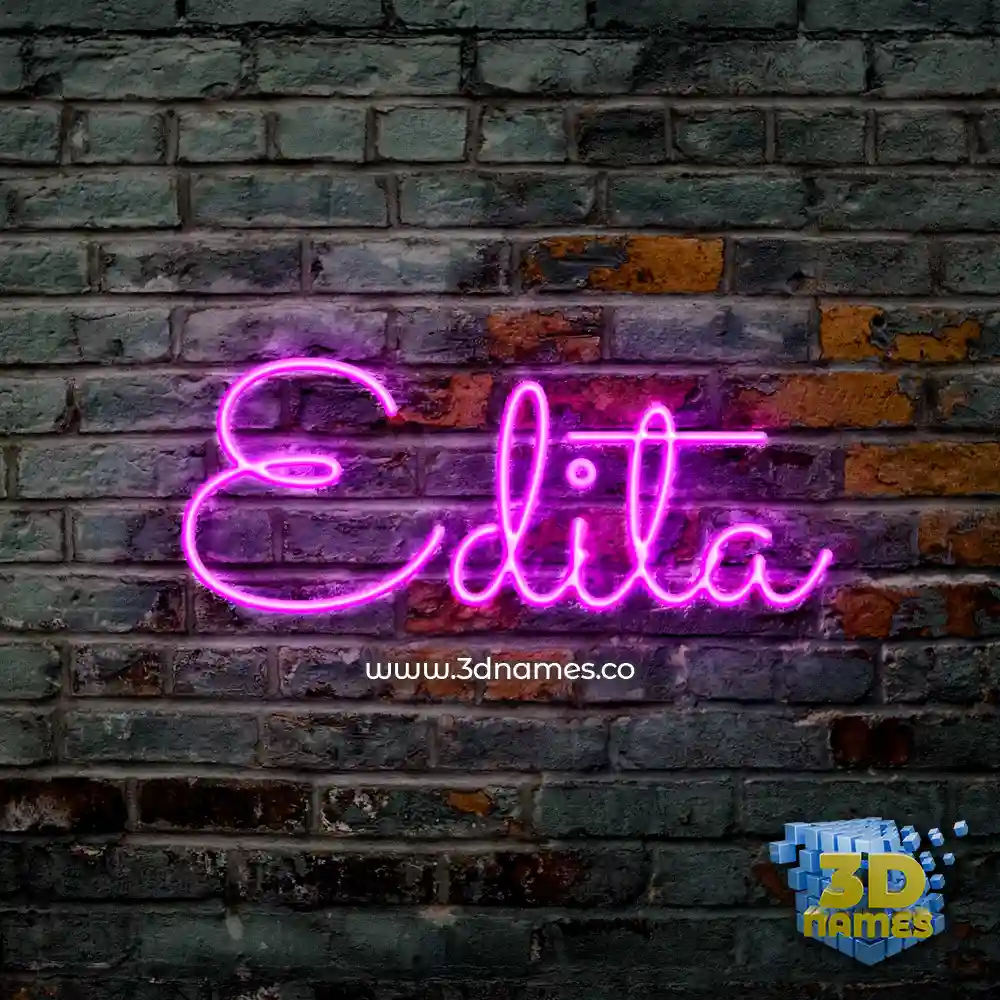 edita in Pink Neon style - 3D name wallpaper