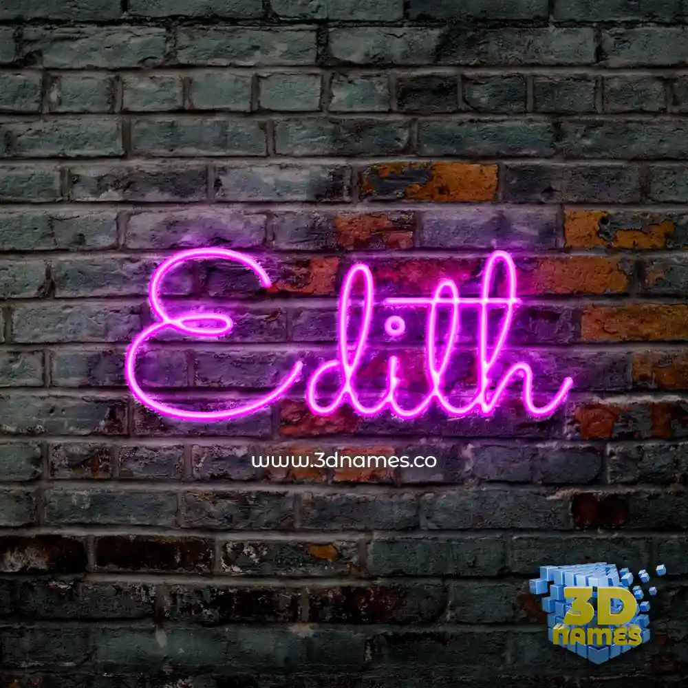 edith in Pink Neon style - 3D name wallpaper