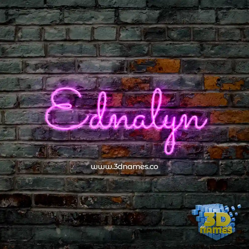 ednalyn in Pink Neon style - 3D name wallpaper