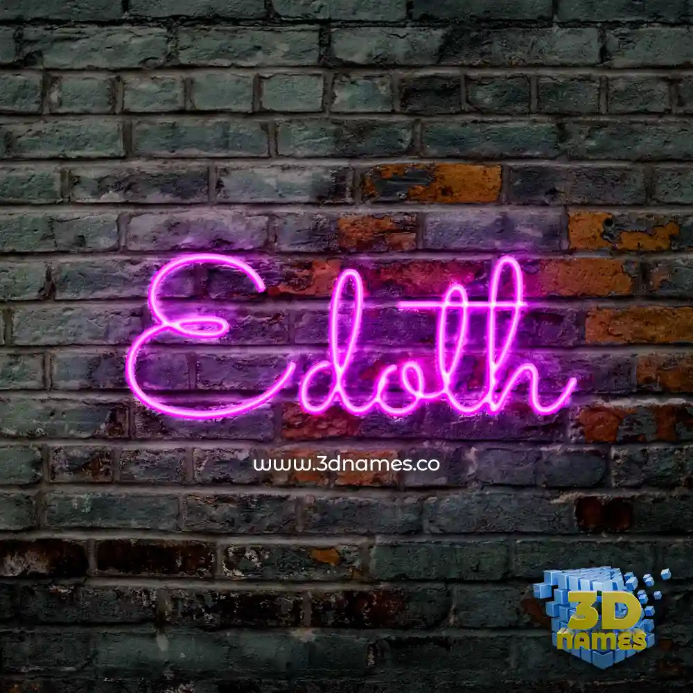 edoth in Pink Neon style - 3D name wallpaper