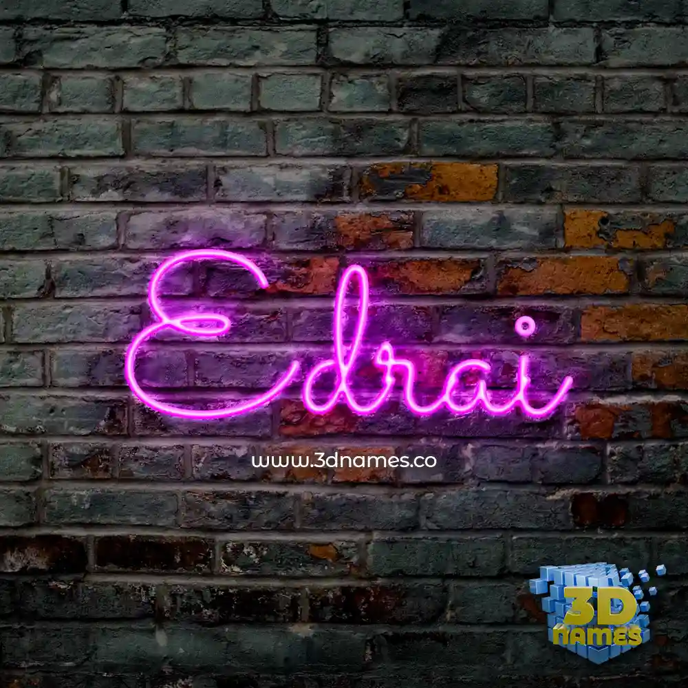 edrai in Pink Neon style - 3D name wallpaper