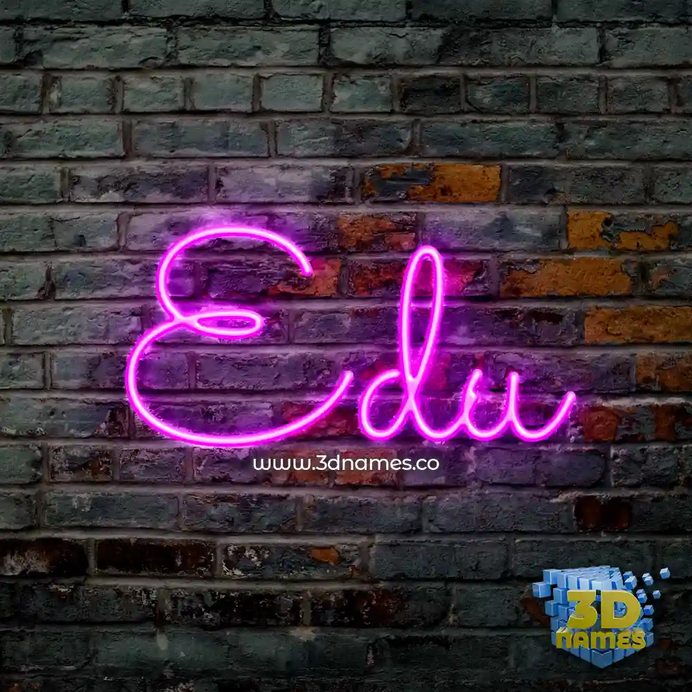 edu in Pink Neon style - 3D name wallpaper