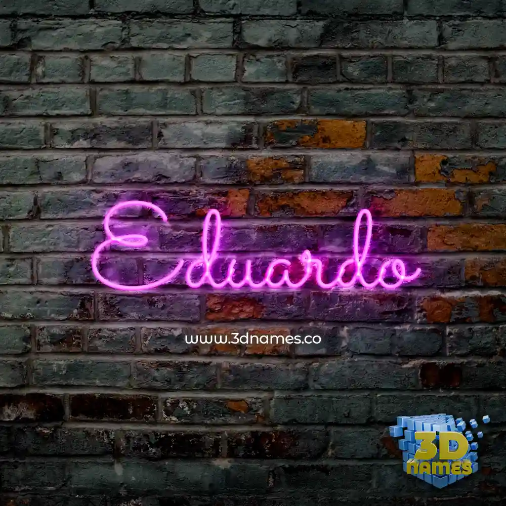 eduardo in Pink Neon style - 3D name wallpaper