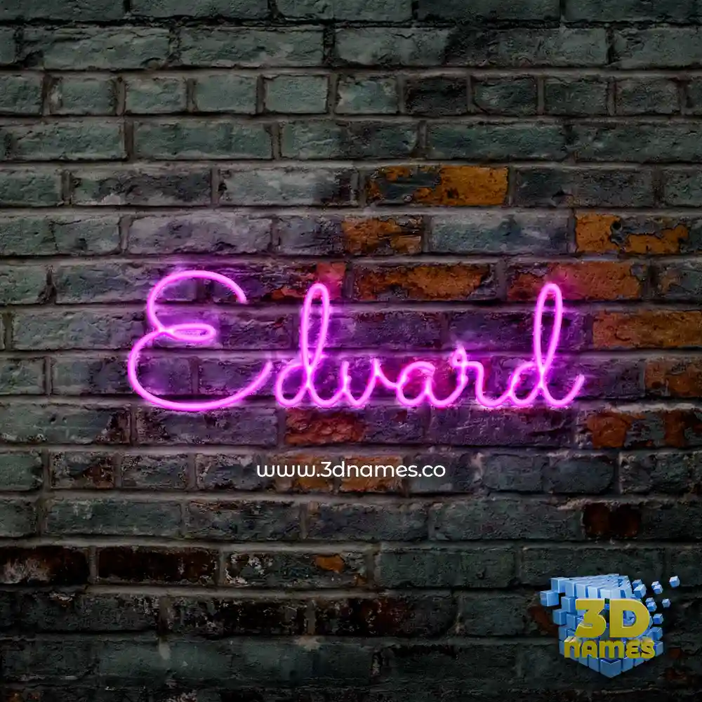 edvard in Pink Neon style - 3D name wallpaper