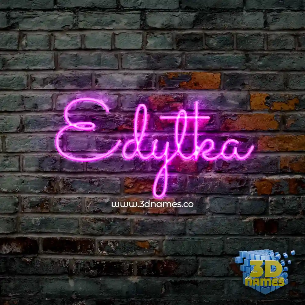 edytka in Pink Neon style - 3D name wallpaper