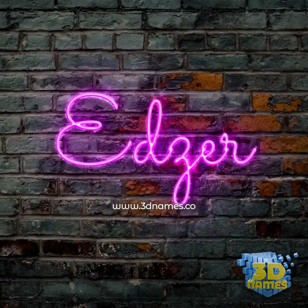 edzer in Pink Neon style - 3D name wallpaper