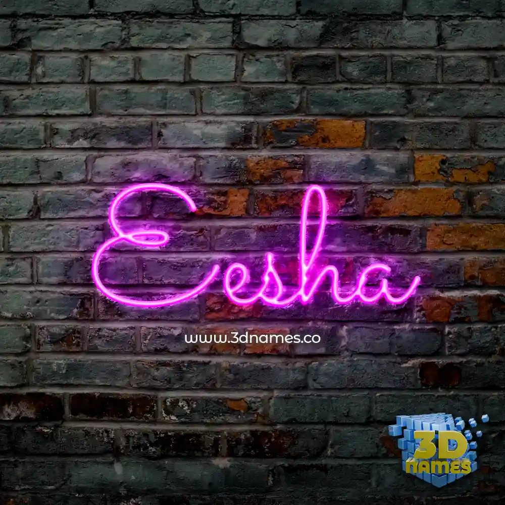eesha in Pink Neon style - 3D name wallpaper