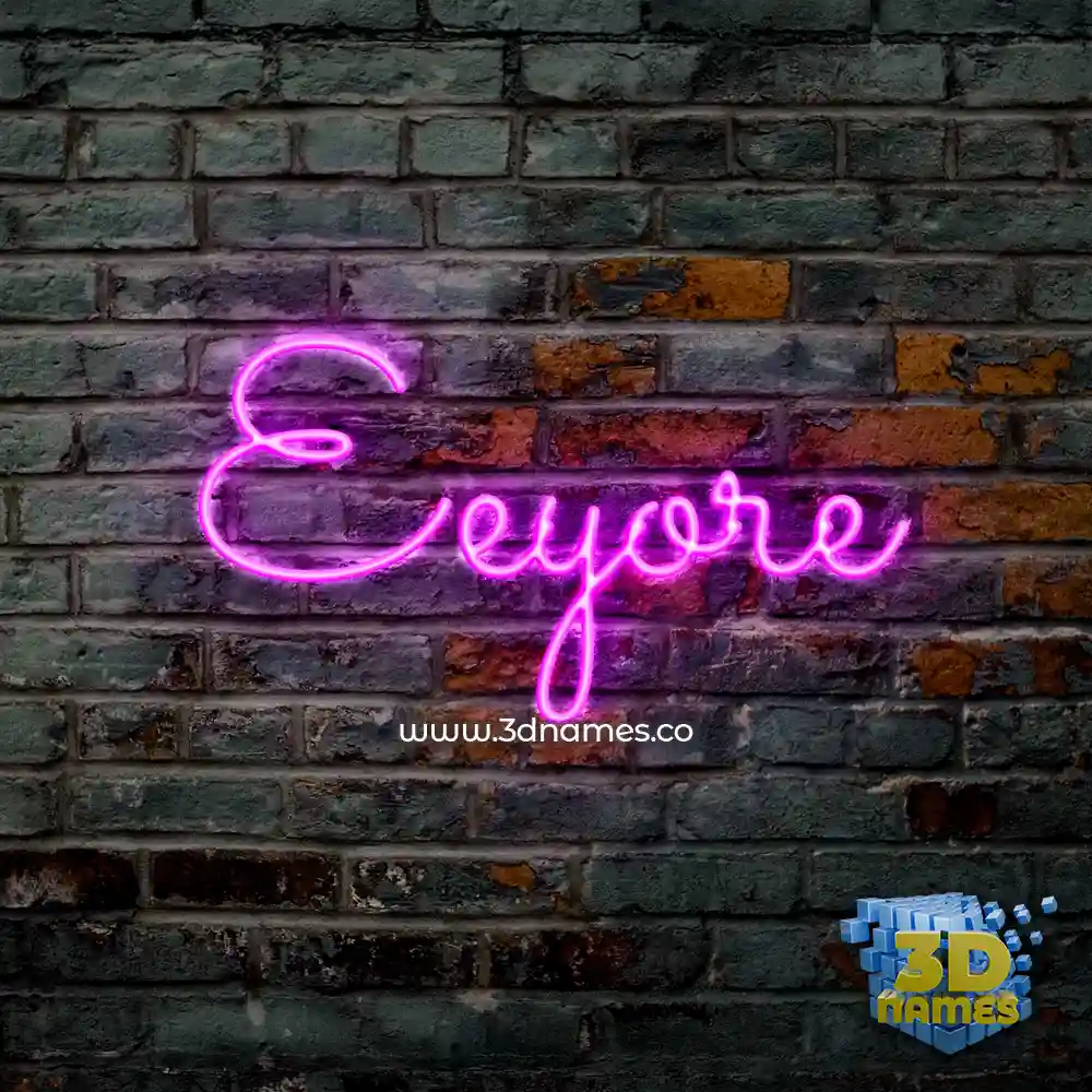 eeyore in Pink Neon style - 3D name wallpaper