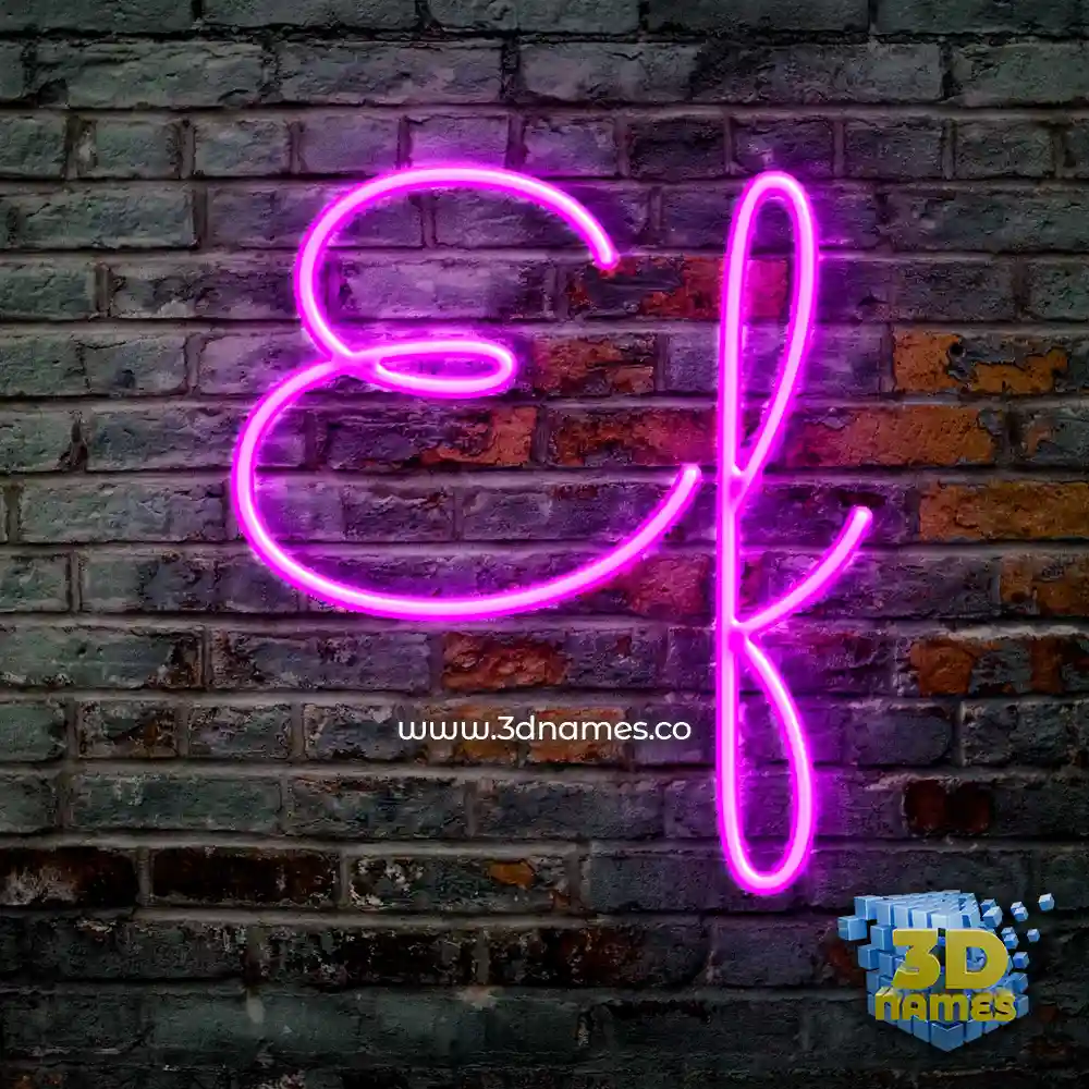 ef in Pink Neon style - 3D name wallpaper