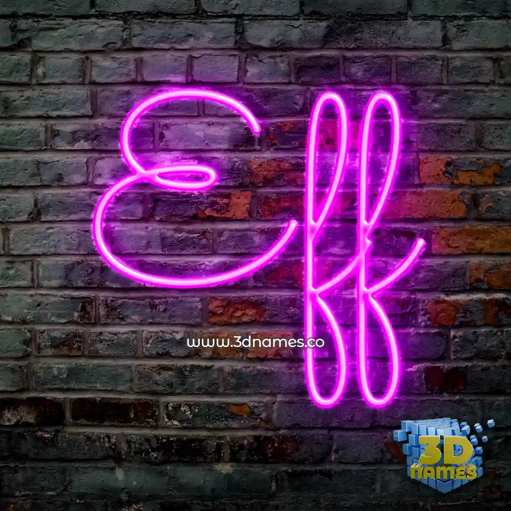 eff in Pink Neon style - 3D name wallpaper