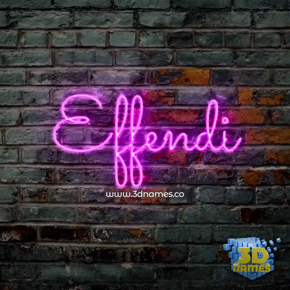 effendi in Pink Neon style - 3D name wallpaper