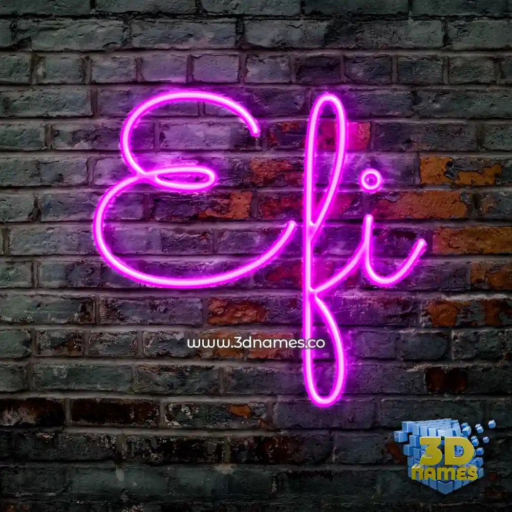 efi in Pink Neon style - 3D name wallpaper
