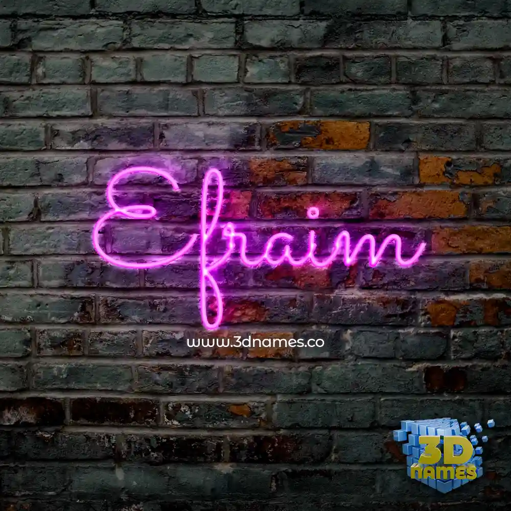efraim in Pink Neon style - 3D name wallpaper