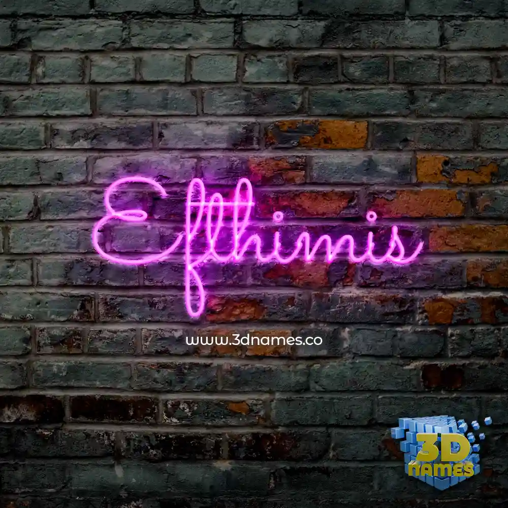 efthimis in Pink Neon style - 3D name wallpaper