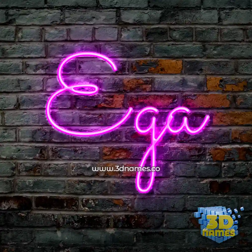 ega in Pink Neon style - 3D name wallpaper