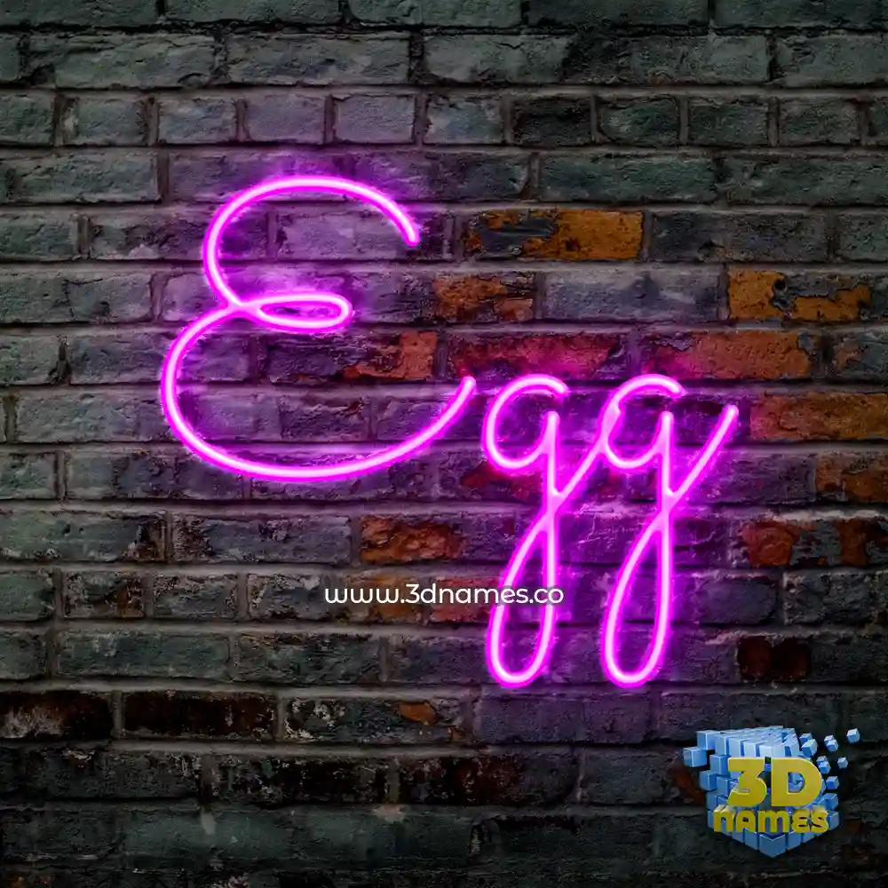 egg in Pink Neon style - 3D name wallpaper