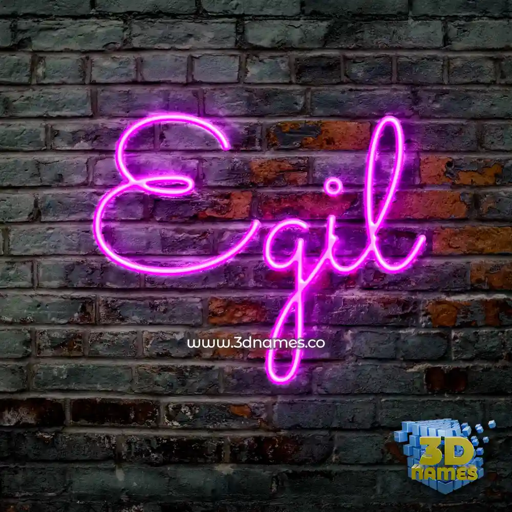 egil in Pink Neon style - 3D name wallpaper