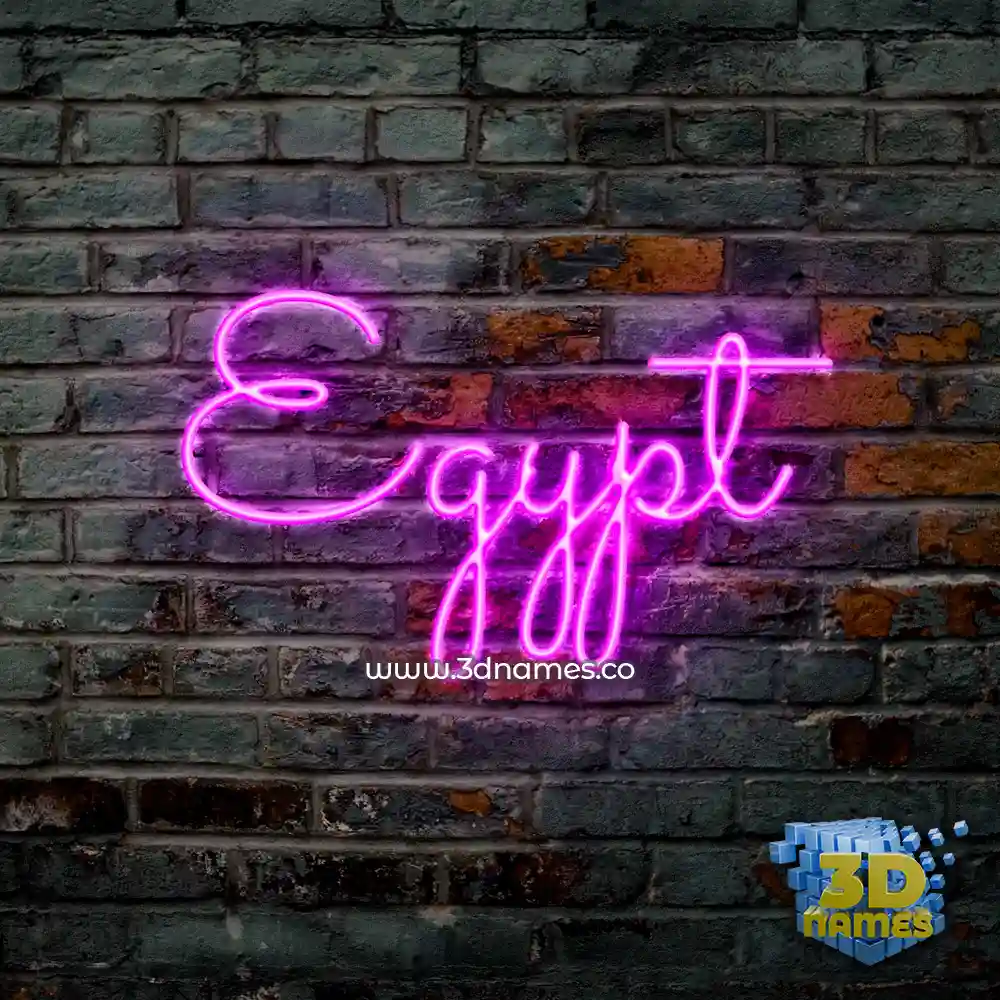 egypt in Pink Neon style - 3D name wallpaper