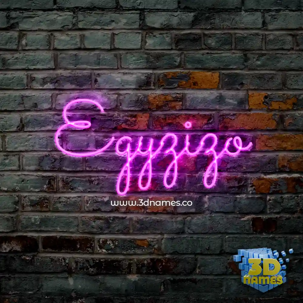 egyzizo in Pink Neon style - 3D name wallpaper
