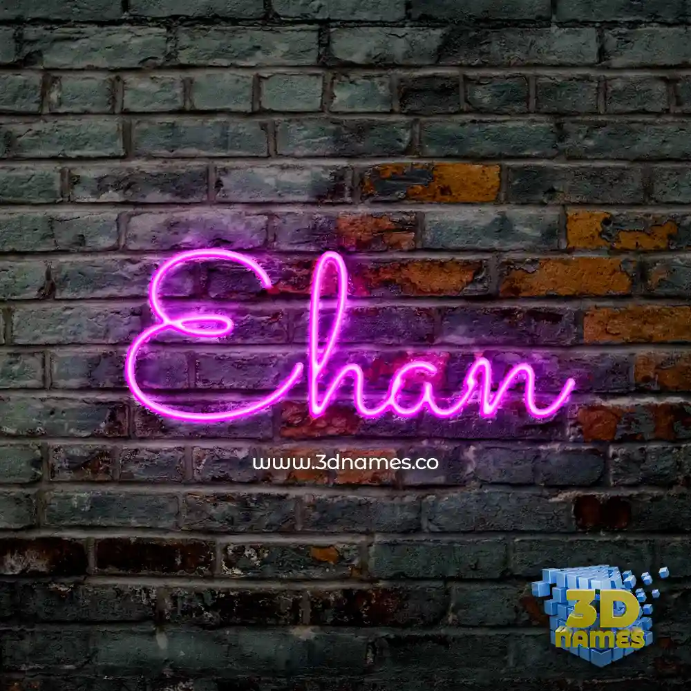 ehan in Pink Neon style - 3D name wallpaper