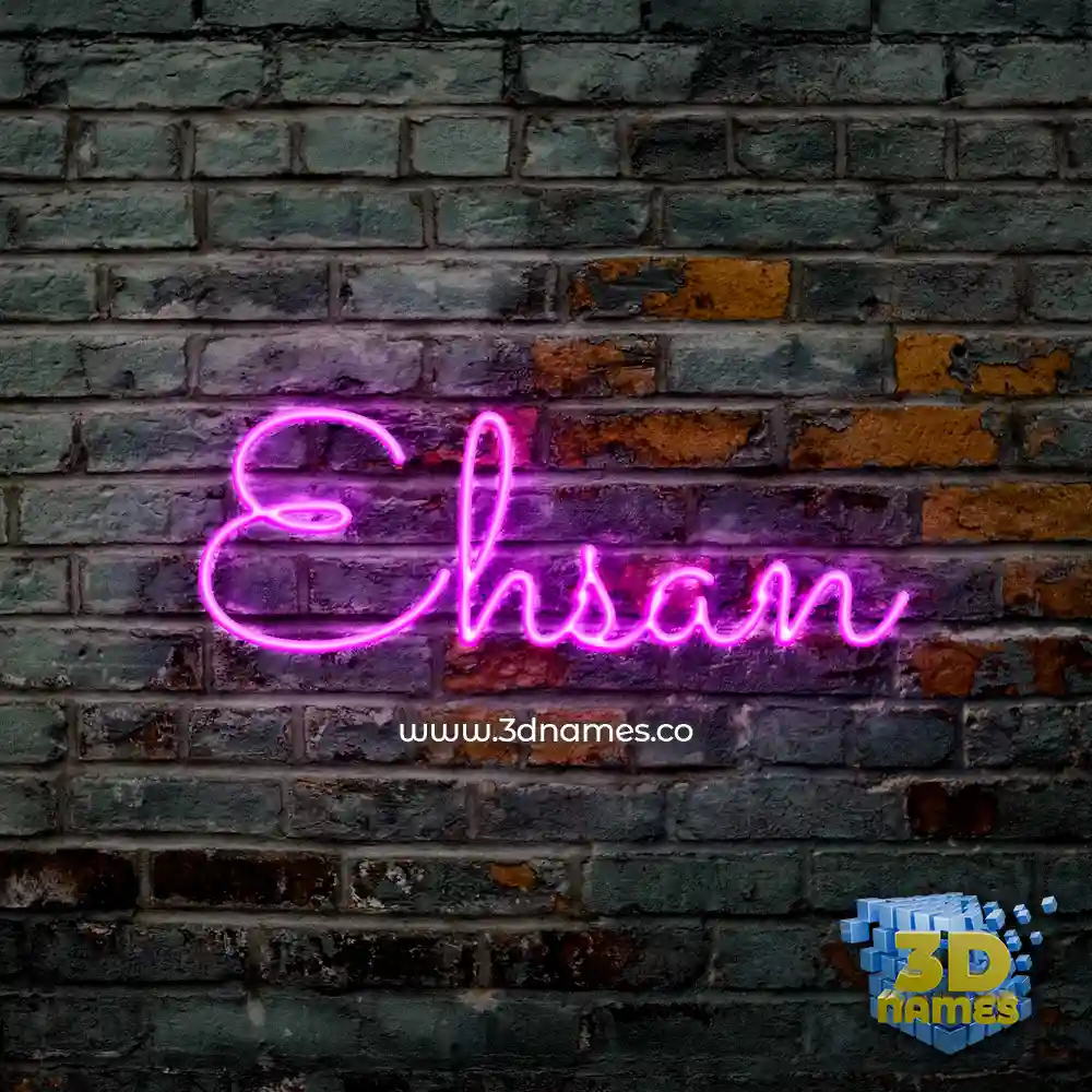 ehsan in Pink Neon style - 3D name wallpaper