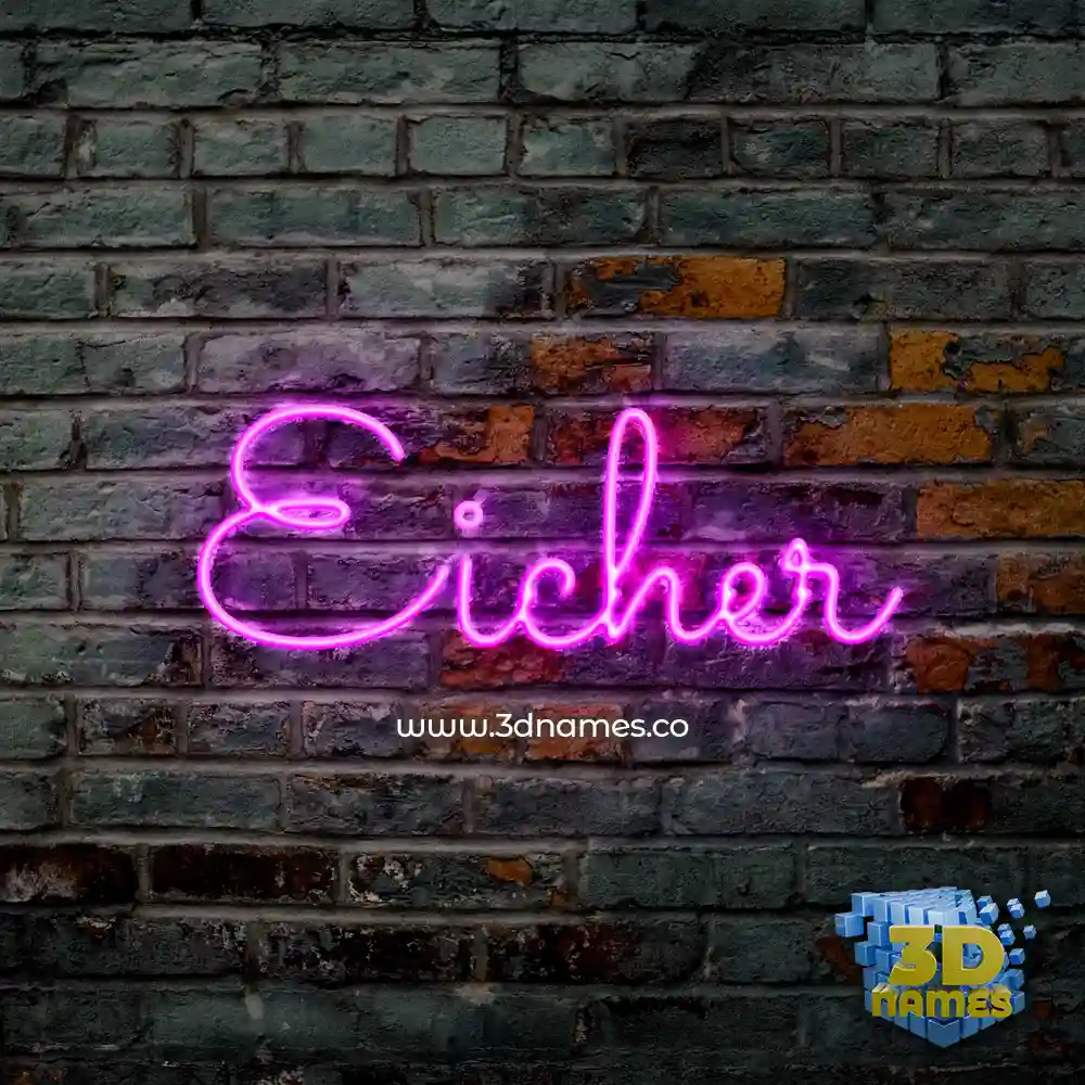 eicher in Pink Neon style - 3D name wallpaper