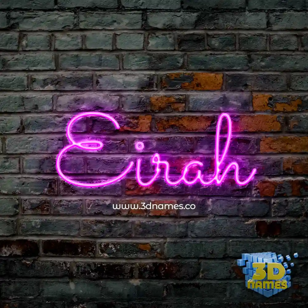 eirah in Pink Neon style - 3D name wallpaper