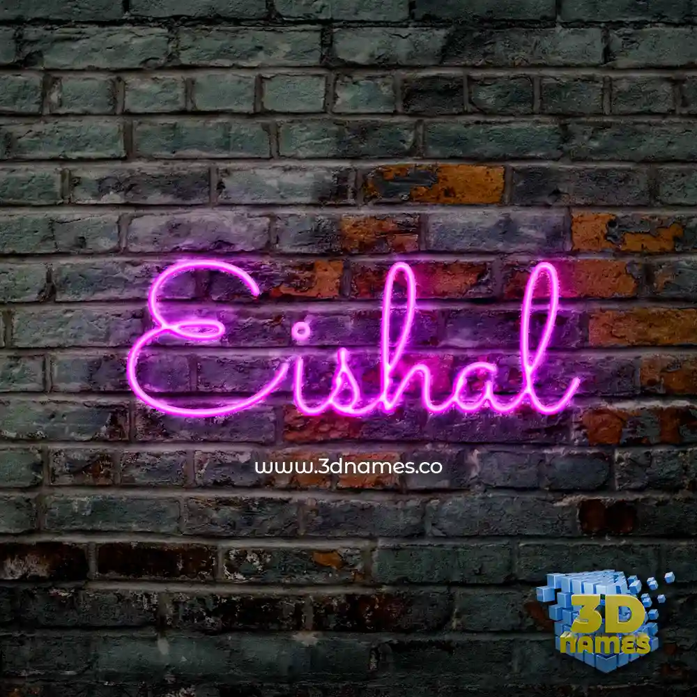 eishal in Pink Neon style - 3D name wallpaper