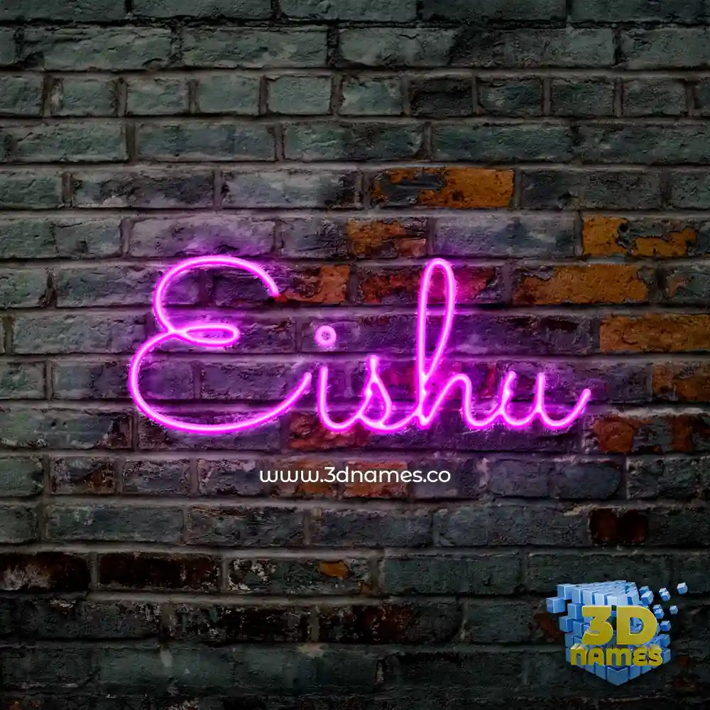 eishu in Pink Neon style - 3D name wallpaper