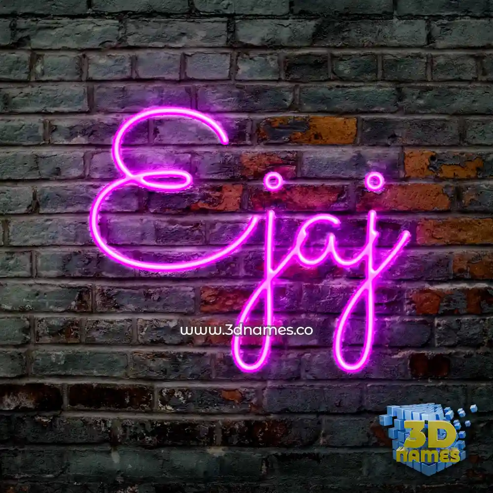 ejaj in Pink Neon style - 3D name wallpaper