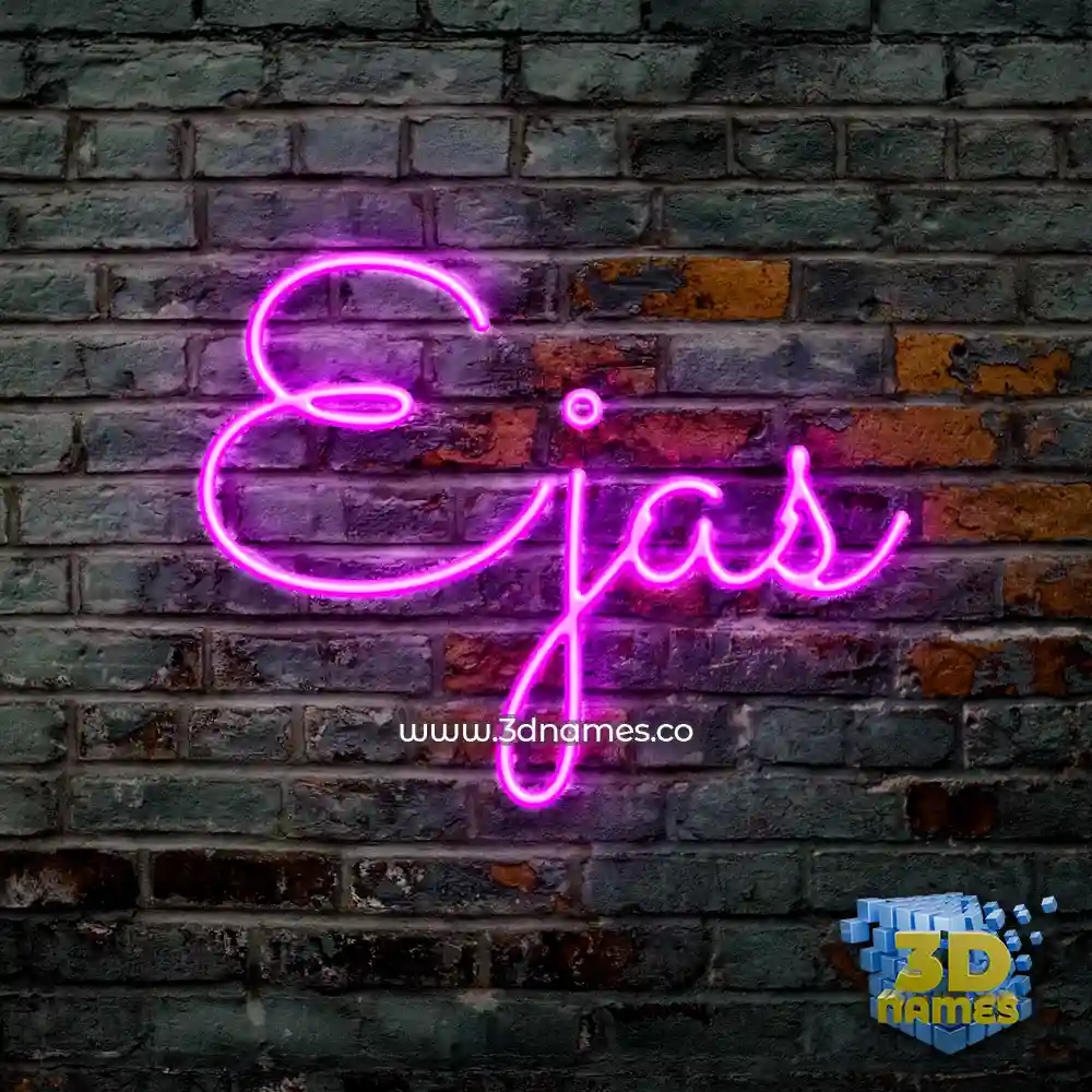 ejas in Pink Neon style - 3D name wallpaper