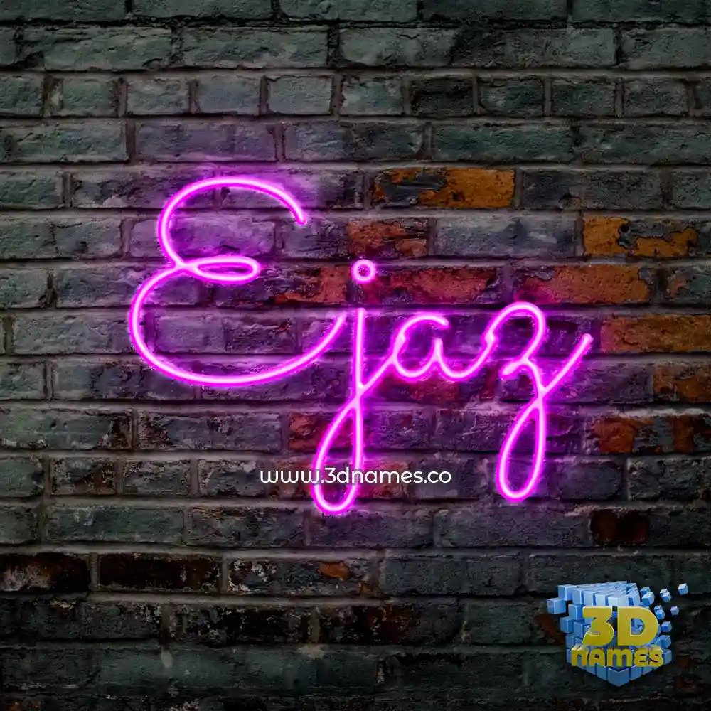 ejaz in Pink Neon style - 3D name wallpaper