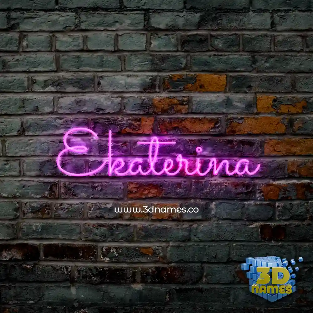 ekaterina in Pink Neon style - 3D name wallpaper