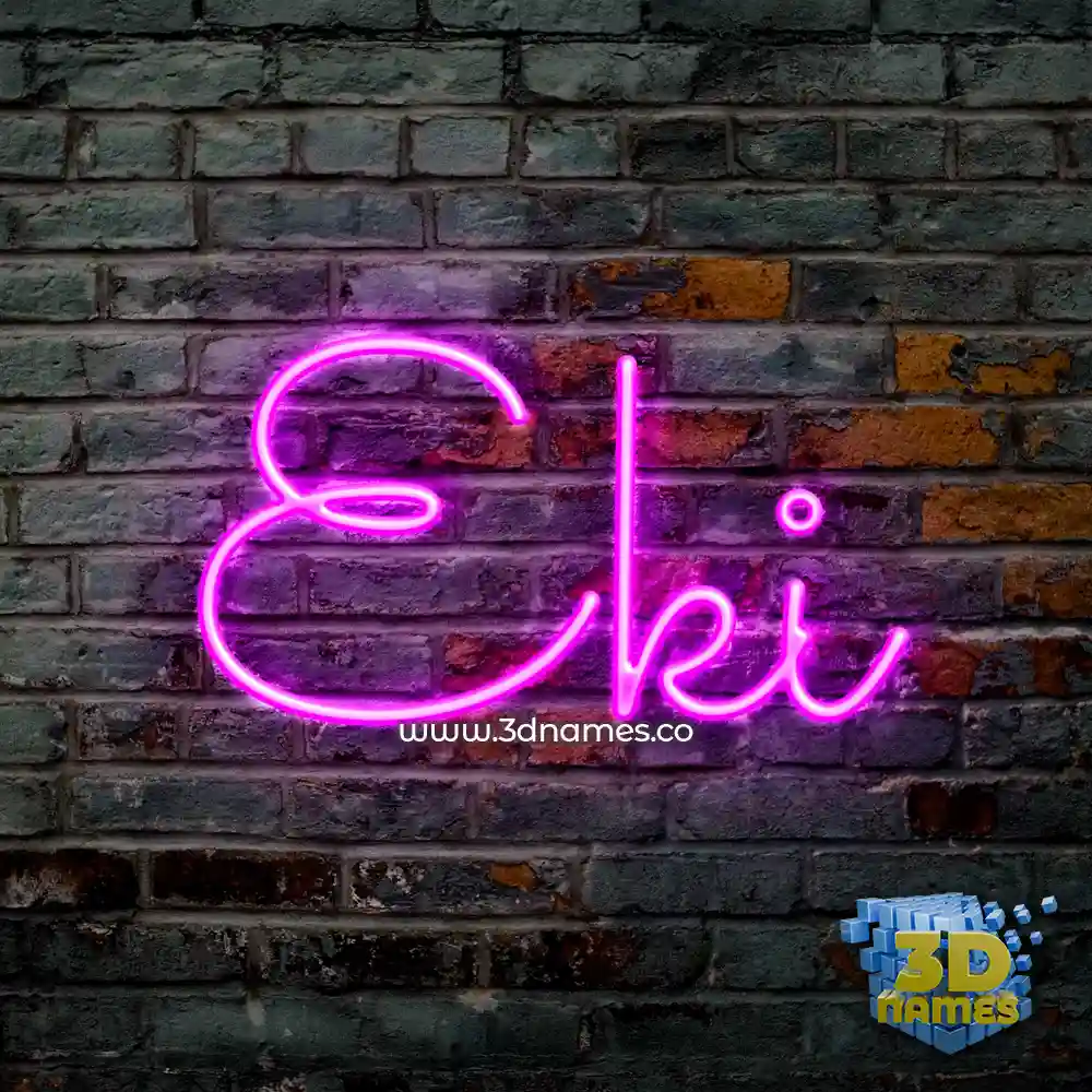 eki in Pink Neon style - 3D name wallpaper