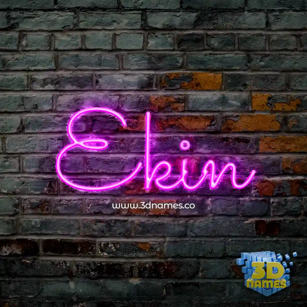 ekin in Pink Neon style - 3D name wallpaper