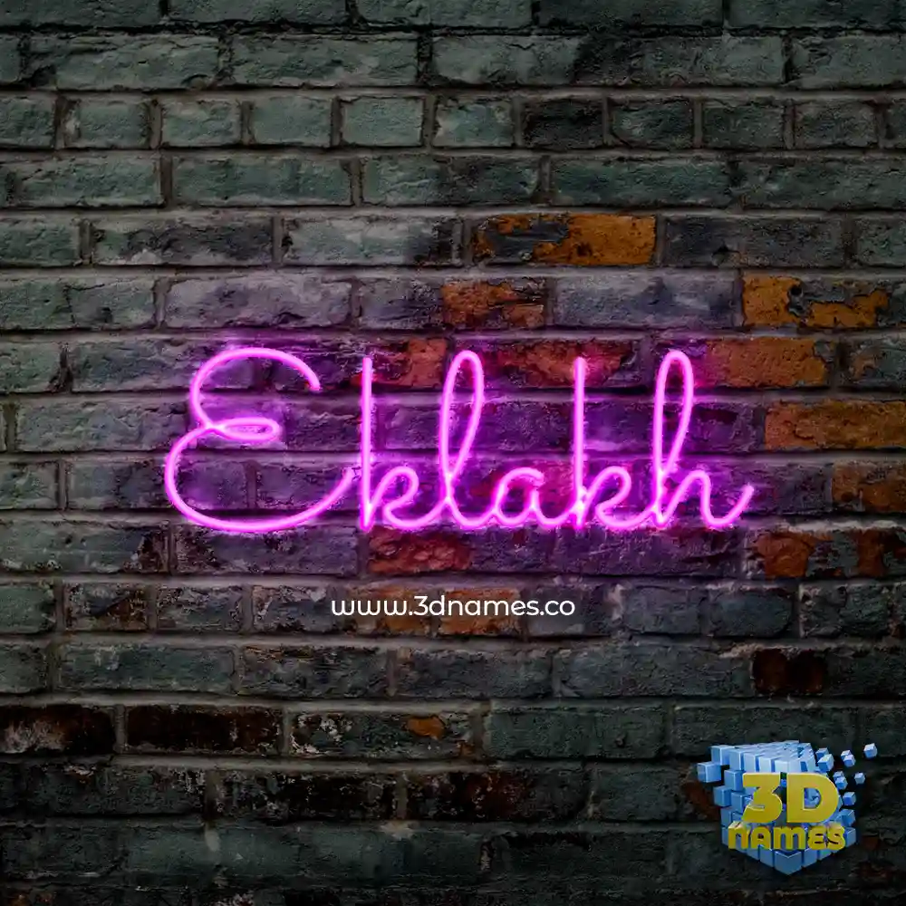 eklakh in Pink Neon style - 3D name wallpaper