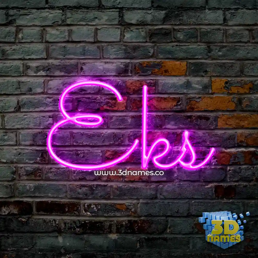 eks in Pink Neon style - 3D name wallpaper