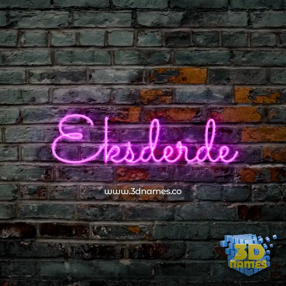 eksderde in Pink Neon style - 3D name wallpaper